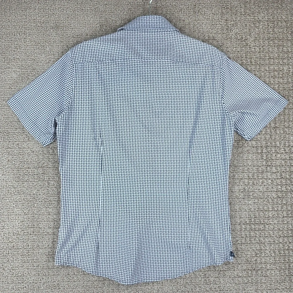 Mizzen + Main Leeward Mens Medium Trim‎ Short Sleeve Button Up Shirt Blue White - Picture 6 of 8